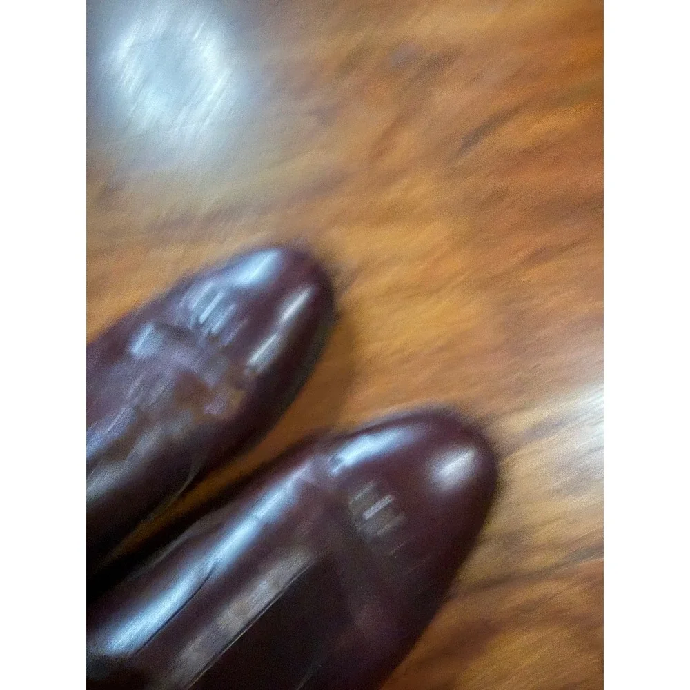 Santoni Classico Mens Burgundy Leather Cap Toe Whipstitch Oxford Shoes Size 11.5